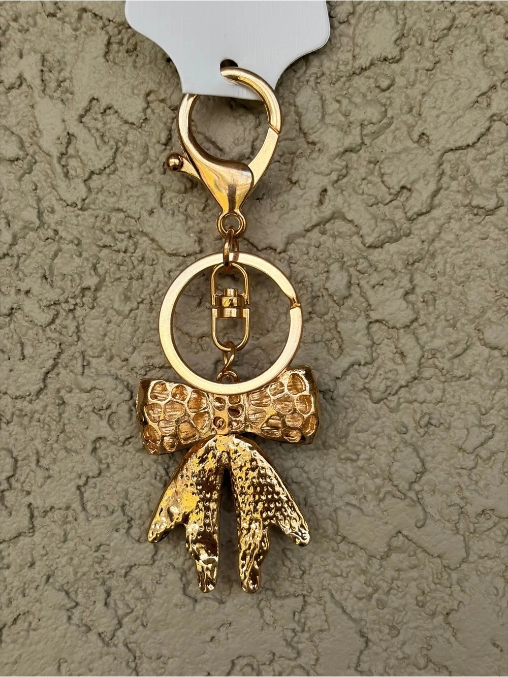 Sparkling Gold Bow Crystal Keychain/Bag Charm